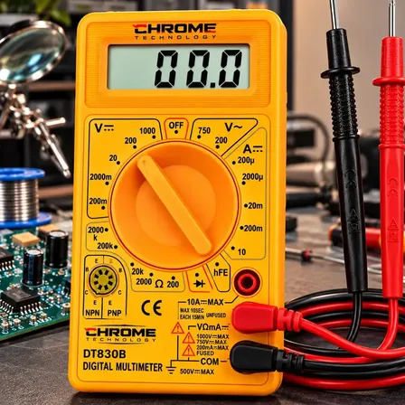Multimetro Digital Portátil Profissional ou Iniciante Com Bateria Para Teste Continudade Tensão Medição