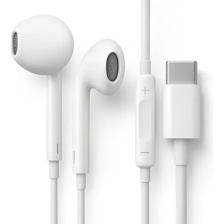 Fones De Ouvido Usb-c Tipo C Com Microfone Integrado Som Estéreo Alta Qualidade Controle Chamadas Compatível Com iPhone 15 16 17 18 Android Samsung Xiaomi Motorola PLUG & PLAY Premium Eletric Teck