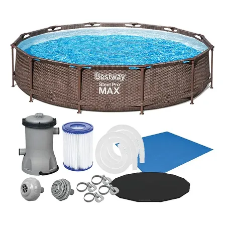 Piscina Estrutural 6.473l Deluxe + Filtro 110V + Capa + Lona Bestway Deluxe