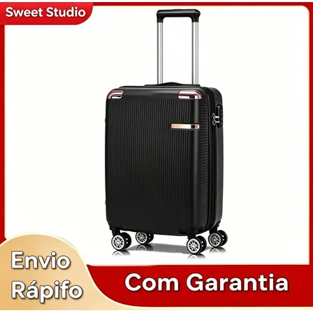 Mala de Bordo Rígida ABS Preto Sweet Studio com Rodas Duplas 360° para Viagem Preto 2080