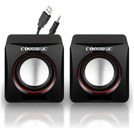 Caixa Caixinha De Som Potente Pc Notebook Subwoofer Para Computador 6w Usb P2 Alto Falante De Mesa Coolmusic