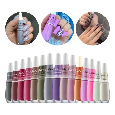 Kit 15 Esmaltes Sortidos Impala Coleção Cores Da Sua Moda Cor Multicolorido