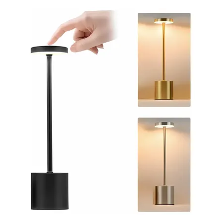 Luminaria Led 3 Cores Sem Fio | Abajur De Mesa Recarregável