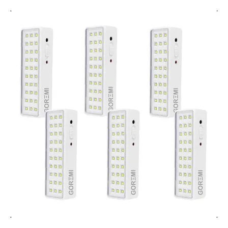 6 Luminária Emergência Lâmpada 30 Leds Recarregável Bivolt Branco-frio