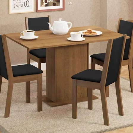 Conjunto Sala De Jantar Madesa Tampo De Madeira 4 Cadeiras