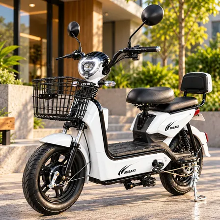 Motocicleta Elétrica Bike Scooter Sem Cnh 800w Mobilidade Branco