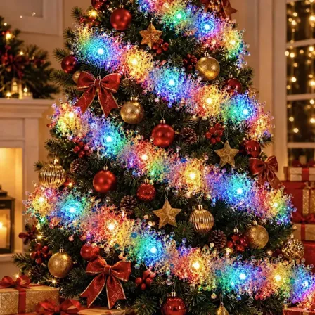 Festão Pisca Pisca Led Natal Flexivel Decoraçao Natalina Luz Colorida 127/220v