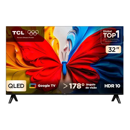 Smart Tv Tcl 32 Polegadas Qled Full Hd S5k Wifi Bluetooth Google Tv 2 Hdmi Hdr10 Dolby Audio 32s5k