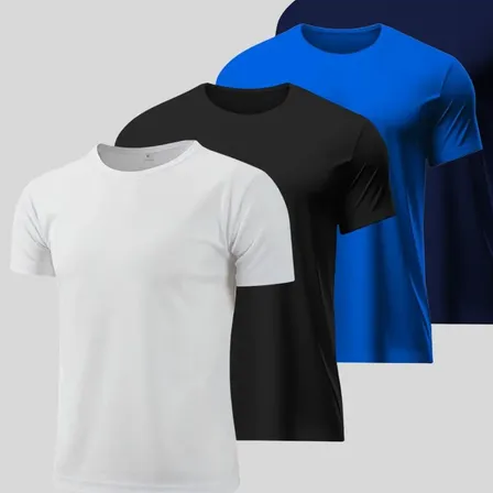 Kit 5 Camisetas Básicas Masculina Dry Fit Lisa Tradicional Cor-1 G